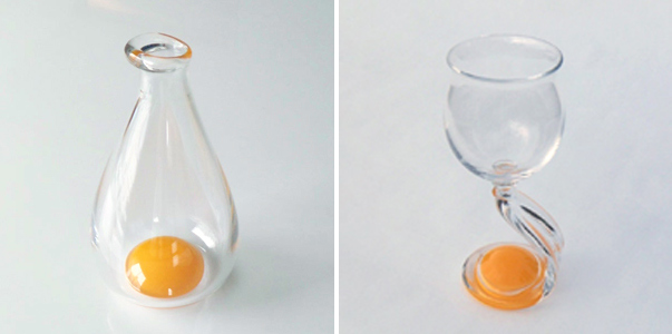 ガラスのたまご　バーンブルックのたまご　生卵　グラス class=