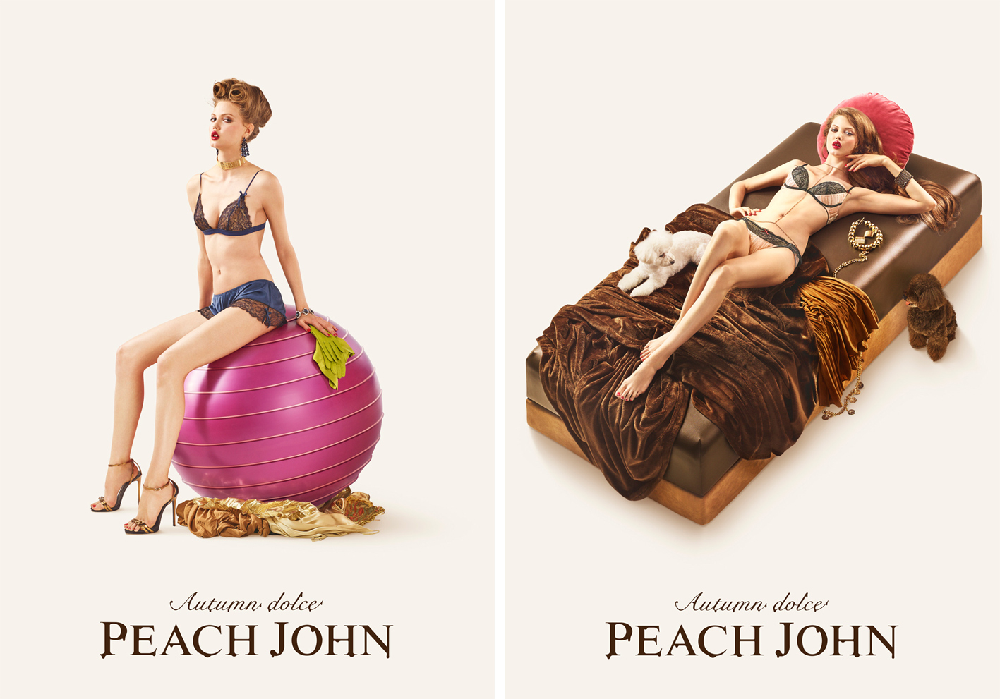 ピーチ・ジョン　Peach John　秋の広告 ドルチェ広告 スウィーツ　ドームケーキ　チョコケーキ