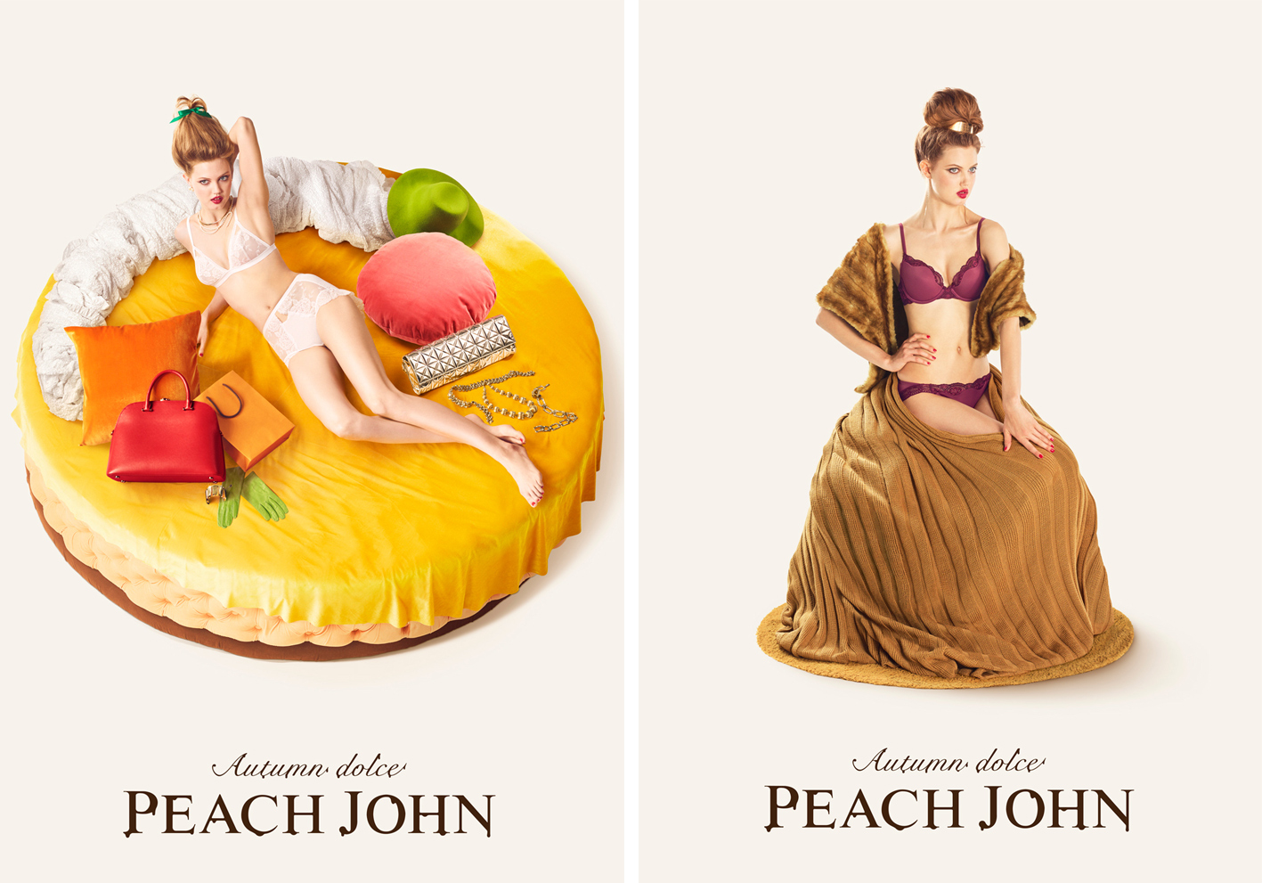 ピーチ・ジョン　Peach John　秋の広告 ドルチェ広告 スウィーツ　フルーツケーキ　モンブラン