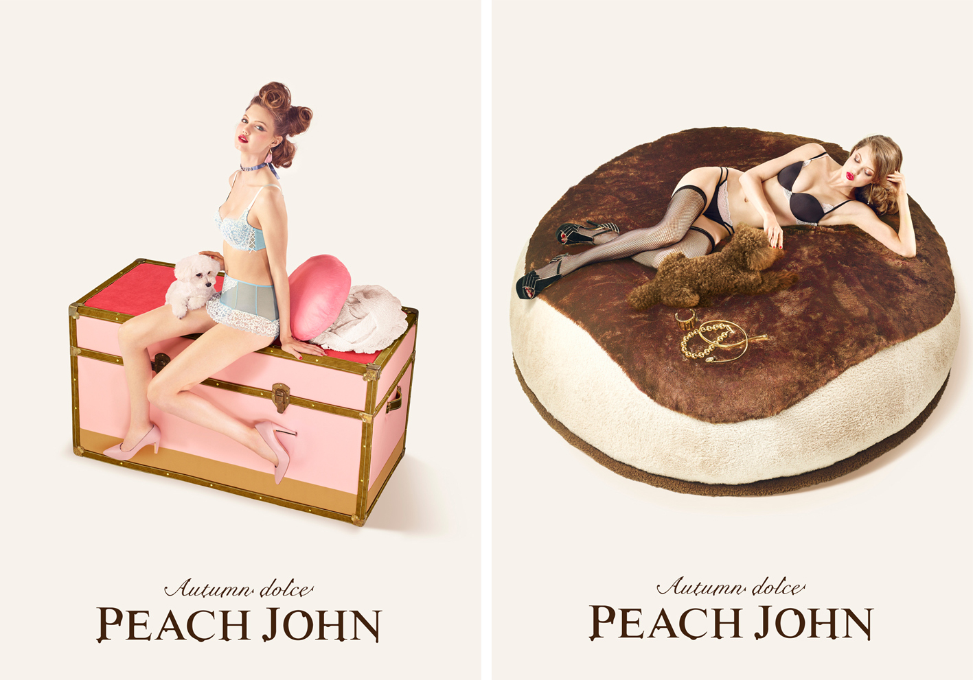 ピーチ・ジョン　Peach John　秋の広告 ドルチェ広告 スウィーツ　トランクケーキ　ティラミス